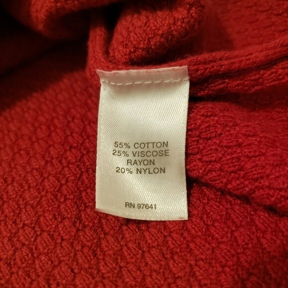 J. Jill Carmine Red Waffle Knit Crewneck Tunic Sweater Size S - Picture 7 of 8